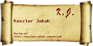 Keszler Jakab névjegykártya